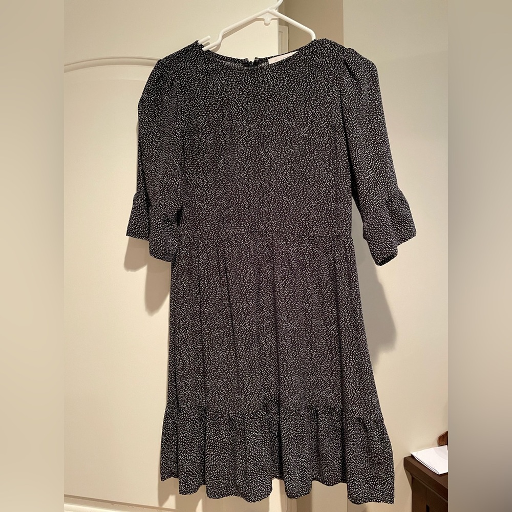 Loft black & white polka dot dress work or casual 4